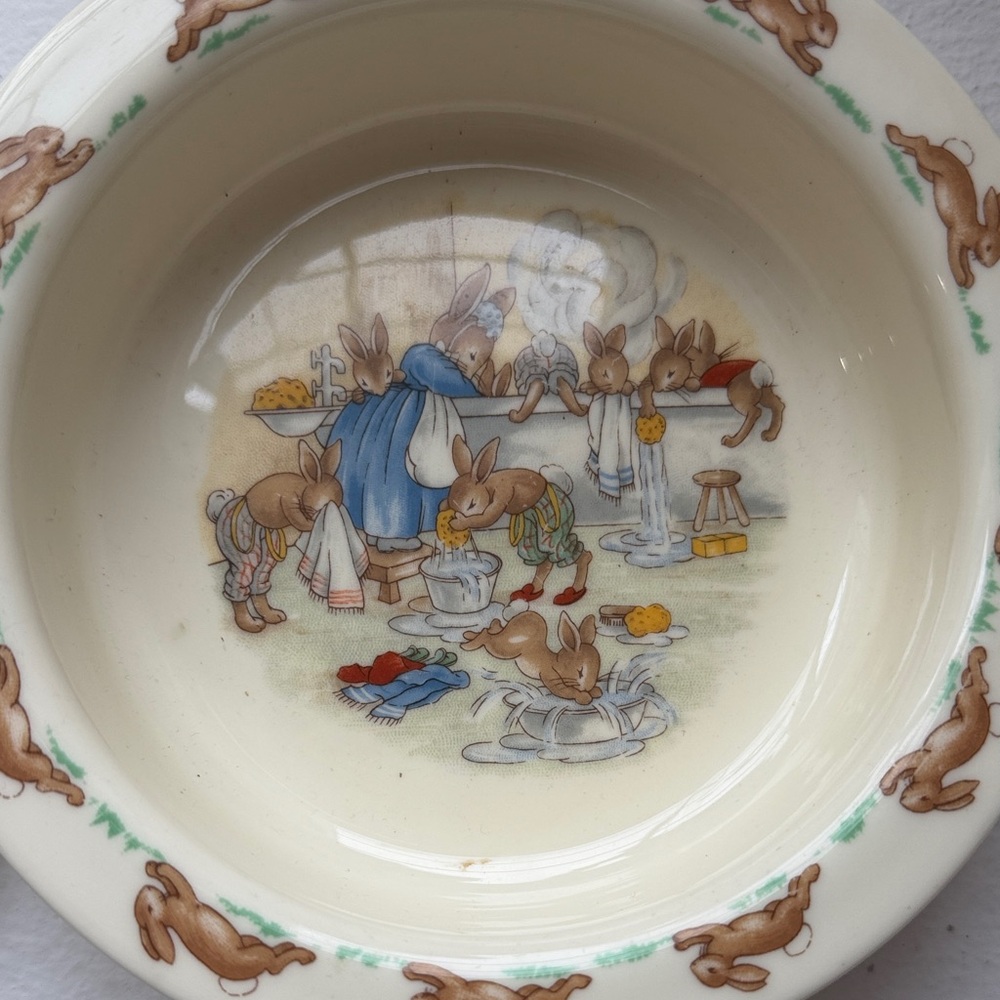Beatrix Potter Style bowl and plate
